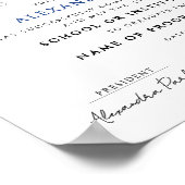 Elegant zwart blauw certificaat digitaal diploma poster (Hoek)