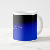 Elegant Zwart Blauw Minimalistisch Naam Titel Grote Koffiekop (Voorkant rechts)