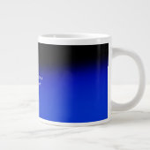 Elegant Zwart Blauw Minimalistisch Naam Titel Grote Koffiekop (Rechts)
