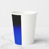 Elegant Zwart Blauw Minimalistisch Naam Titel Papieren Bekers (Links)