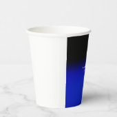 Elegant Zwart Blauw Minimalistisch Naam Titel Papieren Bekers (Rechts)