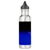 Elegant Zwart Blauw Minimalistisch Naam Titel Waterfles (Links)