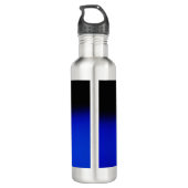 Elegant Zwart Blauw Minimalistisch Naam Titel Waterfles (Achterkant)