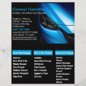 Elegant Zwart Blauw Mobiel Auto Wash Detail Flyer (Voorkant)