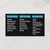 Elegant Zwart Blauw Mobiel Auto Wash Detail Visitekaartje (Achterkant)