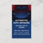 Elegant Zwart Blauw Mobiel Auto Wash Detail Visitekaartje (Voorkant)