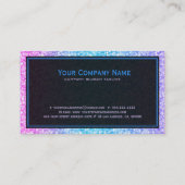 Elegant Zwart & Blauw Roze Glitter & Sparkles Visitekaartje (Achterkant)