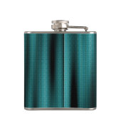 Elegant zwart & Blauwgroen gepersonaliseerd monogr Heupfles (Achterkant)