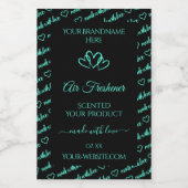 Elegant zwart Blauwgroen Word Cloud Productlabel H Voedselcontainer Etiket (Enkel label)