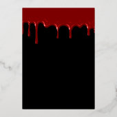 Elegant zwart bloed druipend Halloween goud Folie Uitnodiging (Achterkant)