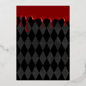Elegant zwart bloed druipend Halloween goud Folie Uitnodiging (Achterkant)