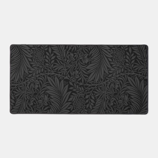 Elegant Zwart Bloemen Botanisch Bureaumat (Voorkant)