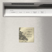 Elegant Zwart Bloemen Paisley  Save The Date Magneet (Insitu (Vaatwasser))