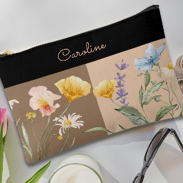 Elegant Zwart Bloemen Spring beige bruin Trendy Etui