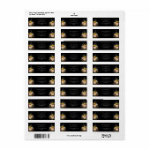 Elegant zwart bloemendesign bruiloft retouradres etiket (Full Sheet)