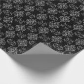 Elegant zwart bloemendonker inpakpapier (Hoek)