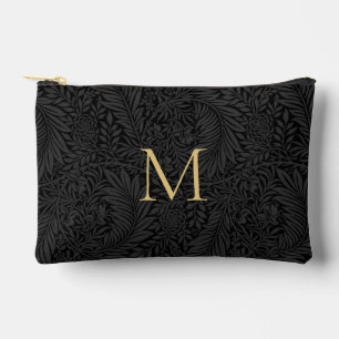 Elegant  zwart bloemengoud monogram etui