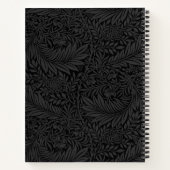Elegant zwart bloemengoud monogram notitieboek (Achterkant)