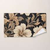 Elegant  zwart bloemenpatroon bad handdoek (Handdoek)
