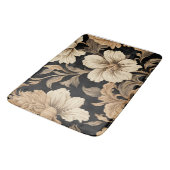 Elegant zwart bloemenpatroon badmat (Gekanteld)