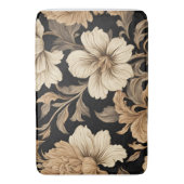 Elegant zwart bloemenpatroon badmat (Voorkant Verticaal)