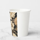 Elegant zwart bloemenpatroon papieren bekers (Links)