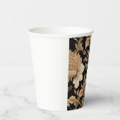 Elegant zwart bloemenpatroon papieren bekers (Rechts)
