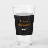 Elegant zwart bloemig botanisch gelukkig halloween glas (Voorkant)
