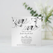 Elegant zwart bloemig mevrouw & mevrouw bruiloft u kaart (Staand voorkant)