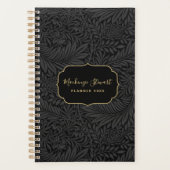 Elegant zwart bloemmotief 2026 planner (Voorkant)