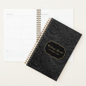 Elegant zwart bloemmotief 2026 planner (Display)