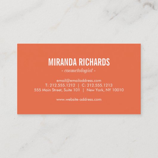 Elegant zwart bloemmotief Beauty Visitekaartje (Achterkant)