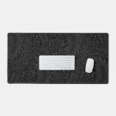 Elegant Zwart Bloemmotief Botanisch Bureaumat (Keyboard & Muis)