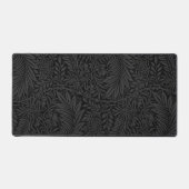 Elegant Zwart Bloemmotief Botanisch Bureaumat (Voorkant)