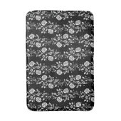 Elegant zwart bloemmotief kort badmat (Voorkant Verticaal)
