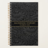Elegant zwart bloempatroon 2026 planner (Voorkant)
