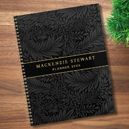 Elegant zwart bloempatroon 2026 planner