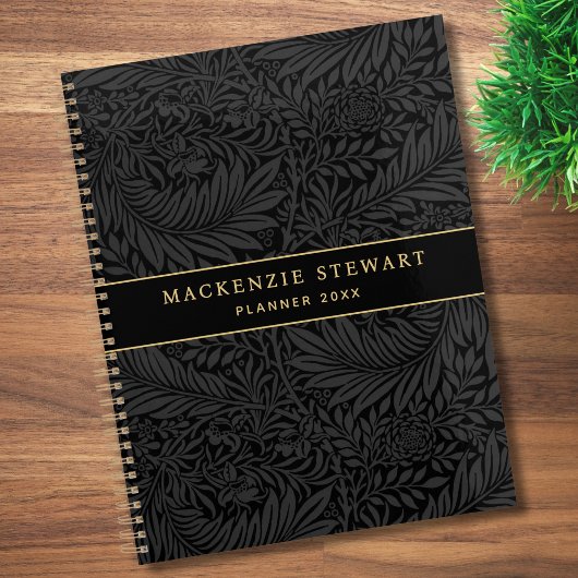 Elegant zwart bloempatroon 2026 planner