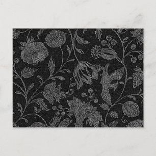 Elegant zwart bloempatroon briefkaart