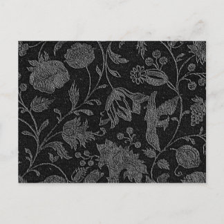 Elegant zwart bloempatroon briefkaart
