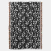 Elegant zwart bloempatroon deken (Voorkant Verticaal)