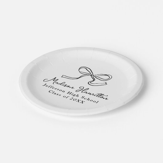 Elegant zwart boog Afstuderen Papieren Bordje (Gekanteld)