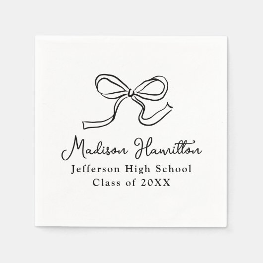 Elegant zwart  boog Afstuderen Servet (Voorkant)