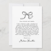 Elegant zwart  boog foto Afstuderen Bedankkaart (Achterkant)