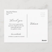 Elegant zwart, bordeaux & blos bruiloft briefkaart (Achterkant)