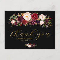 Elegant zwart, bordeaux & blos bruiloft