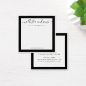 Elegant zwart-border cursive Earning Display Vierkante Visitekaartjes (Bureau)