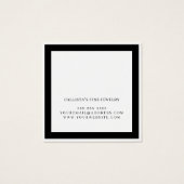Elegant zwart-border cursive Earning Display Vierkante Visitekaartjes (Achterkant)