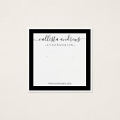 Elegant zwart-border cursive Earning Display Vierkante Visitekaartjes (Voorkant)