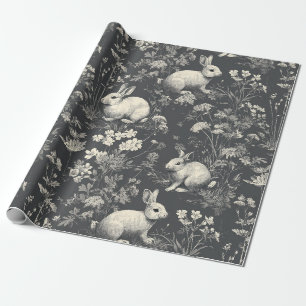 Elegant zwart boskonijn toilepatroon cadeaupapier